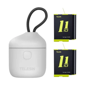 TELESIN Allin BOX Portable Storage Charger for GoPro Hero 9/10/11/12 (2 Battery, 1 Charger Box)