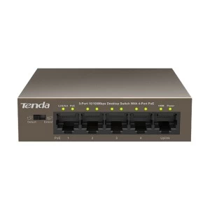 Tenda TEF1105P 5 Port Desktop (4 Port PoE) Switch #TEF1105P-4-63W