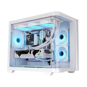 Thermaltake Vision 330 CR ARGB Mid Tower Snow (Tempered Glass Panel) ATX Gaming Desktop Case