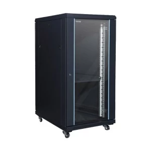 Toten 22U 600x800 Standing floor server cabinet with toughened glass front door and vanted plate rear door