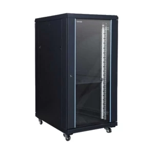 Toten GS Series 42U 600x1000 Standing Floor Server Cabinet with Glass Front Door and Vented Plate Rear Door #GS.6042.9801-D
