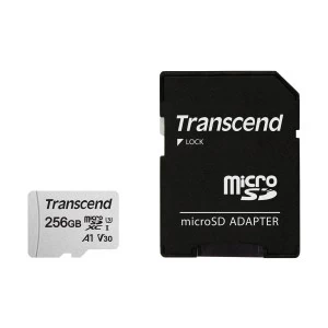 Transcend 256GB Micro SD UHS-I U3 Memory Card with Adapter # TS256GUSD300S-A