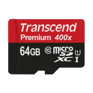 Transcend 64GB microSDXC/SDHC Class 10 UHS-I 400x (Premium) With Adapter #TS64GUSDU1