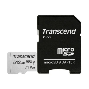 Transcend microSDXC/SDHC 300S 512GB Micro SD UHS-I U3, V30 Memory Card with Adapter # TS512GUSD300S-A