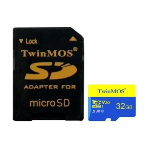 Twinmos 32GB MicroSDHC U3 Class 10 V30 A1 Memory Card with Adapter #TM32MSDHC10V30U3