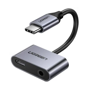 Ugreen 50596 Type-C to 3.5mm Audio + Type-C Female Aluminum Case Multiport Converter (50596)