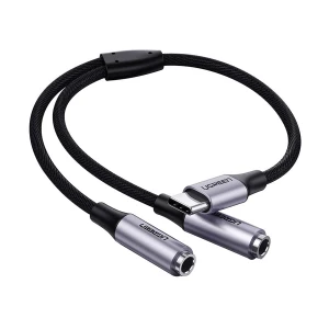 Ugreen AV144 (30732) Type-C Male to Dual 3.5mm Female, Space Gray Converter #30732