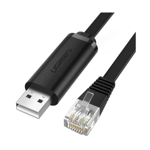 Ugreen CM204 (60813) USB Male to LAN Male, 3 Meter, Black RJ45 Console Cable # 60813