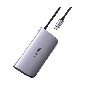 UGREEN CM212 (50852) Type-C Male to Dual USB 3.0, SD, TF, HDMI, Type-C & LAN Female Grey Multi-Interface HUB #50852