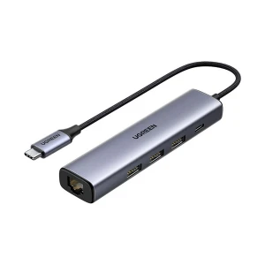 UGREEN CM475 (20932) Type-C Male to Tri USB 3.0, Type-C & Lan Female Grey Multi-Interface HUB #20932