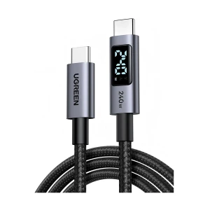 Ugreen L530 (65866) USB Type-C Male to Male, 1 Meter, Black Cable with LED Display #65866