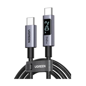 Ugreen L530 (65867) USB Type-C Male to Male, 2 Meter, Black Charging & Data Cable with LED Display #65867