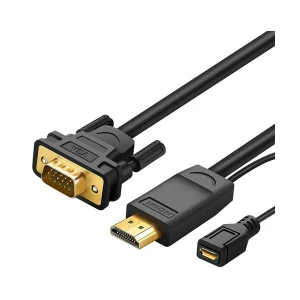 Ugreen MM101 (30449) HDMI 1.4 Male to VGA Male, 1.5 Meter, Black Cable # 30449 (1080p)