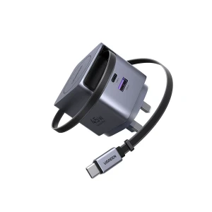Ugreen Nexode Pro X614 (65823) 45W GaN USB & USB-C Gray Fast Charger / Charging Adapter with Built-in Type-C Cable #65823