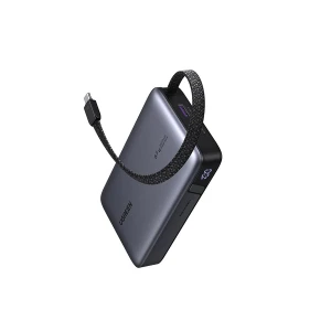 Ugreen PB550 (55996B) 20000mAh Gray 67W Power Bank with Digital Display & Built-In Cable #55996B