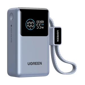 Ugreen PB727 (75701B) Gray 10000mAh 55W Power Bank with Digital Display