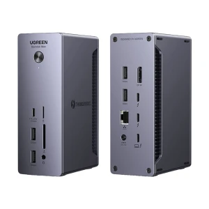 Ugreen Revodok Max 213 U710 (25054EU) Type-C Female to DP, Quad USB, Tri USB-C (Thunderbolt 4), TF, SD, 3.5mm & LAN Female Gray Docking Station #25054EU