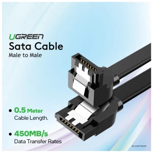 Ugreen 30797 Sata Male to Male 0.5 Meter Black Data Cable # 30797