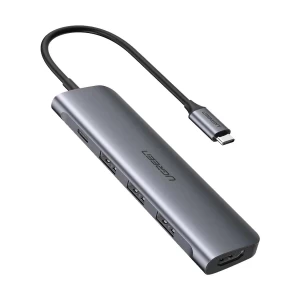 UGREEN 50209 Type-C Male to Tri USB 3.0, HDMI & Type-C Female Silver Multi-Interface HUB # 50209