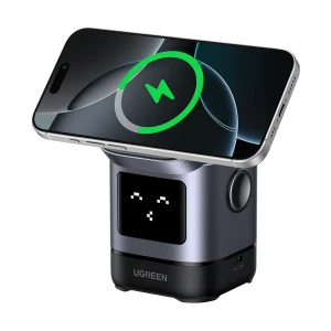 Ugreen Uno W709 (45775) 20W Qi2 2-in-1 Grey Magnetic Wireless Charger #45775