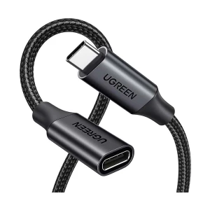 Ugreen US372 (45191) USB 3.2 Type-C Male to Female, 1 Meter, Dark Gray Extension Cable #45191