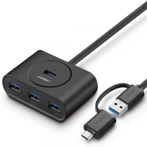 Ugreen CR113 (40850) USB & Type-C Male to Quad USB Female 1 Meter Black HUB # 40850