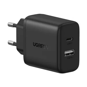 Ugreen X227 (45302) USB & USB-C 20W Black Charger / Charging Adapter #45302 (2 Pin, EU)