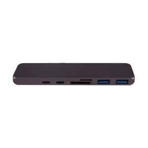 Exclusive Type-C Male to HDMI, Dual USB 3.0, Dual Type-C & Card Reader Female Black Multi-Interface HUB