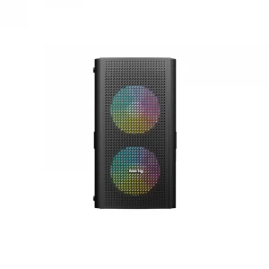 Value Top VT-M200 ARGB Mid Tower (Tempered Glass Window) Micro-ATX Black Desktop Casing with Standard PSU