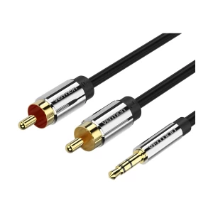 Vention BCFBI 3.5mm Male to 2 RCA Male 3 Meter Black Audio Cable # BCFBI