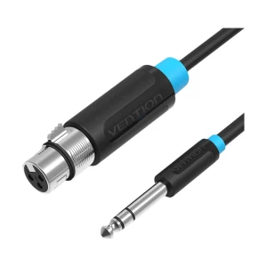 Vention BBEBL 6.5mm Male to XLR Female 10 Meter Black Audio Cable # BBEBL