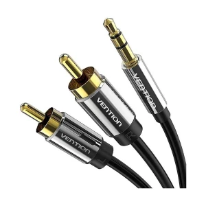 Vention BCFBG 3.5mm Male to 2 RCA Male, 1.5 Meter, Black Audio Cable # BCFBG