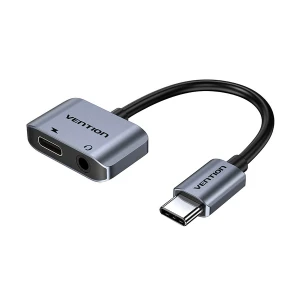 Vention BGS Type-C Male to Type-C & 3.5mm Female, Gray Converter # BGS