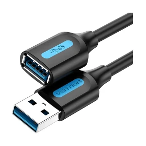 Vention CBHBF USB 3.0 Male to Female, 1 Meter, Black Extension Cable #CBHBF