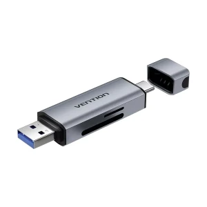 Vention CLLH0 USB Type-C & USB Male to SD/TF Gray Card Reader #CLLH0