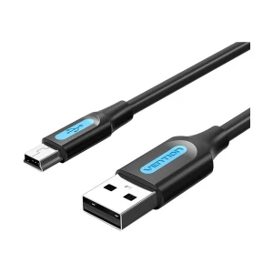 Vention COMBH USB Male to Mini USB Male, 2 Meter, Black Charging & Data Cable #COMBH