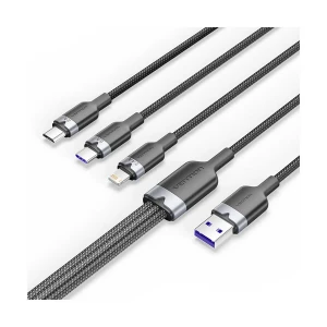Vention CTRBG 3-in-1 USB Male to Type-C, Micro USB & Lightning Male, 1.5 Meter, Black Cable # CTRBG
