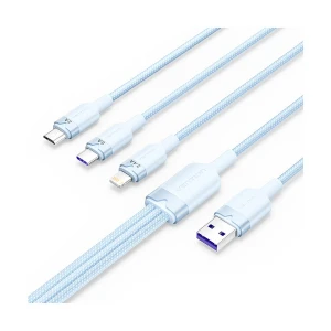 Vention CTRLG 3-in-1 USB Male to Type-C, Micro USB & Lightning Male, 1.5 Meter, Blue Cable # CTRLG