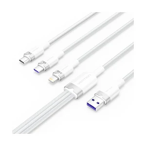 Vention CTRWG 3-in-1 USB Male to Type-C, Micro USB & Lightning Male, 1.5 Meter, White Cable # CTRWG