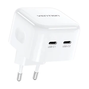 Vention FBPW0-EU 2-Port USB-C 35W White Charger / Charging Adapter #FBPW0-EU