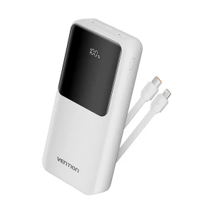 Vention FHPW0 Dual Cable 20000mAh White 22.5W Power Bank with Digital Display #FHPW0