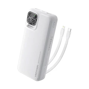 Vention I13WB-V2 Dual Cable 10000mAh White 22.5W Power Bank with LED Display