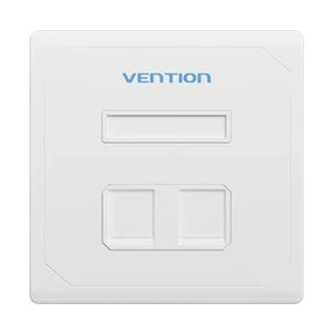 Vention IFEW0 2 Port Keystone Jack White Wall Plate #IFEW0