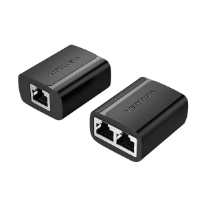 Vention IPTB0 RJ45 Female To Female Black Ethernet Splitter# 1 in 2 out, IPTB0
