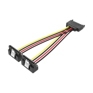 Vention KDBBB Sata 15-pin Male to Dual Female 0.15 Meter Black Power Splitter Cable #KDBBB