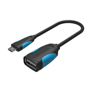 Vention VAS-A07-B025 Micro USB Male to USB Female, 0.25 Meter, Black OTG Cable # VAS-A07-B025