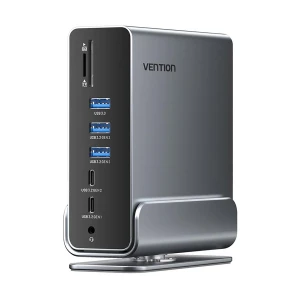 Vention TPUH0 Type-C Male to Penta USB, Dual HDMI, DP, SD, TF, LAN, 3.5mm TRRS, Dual Type-C & Type-C (PD) Female, Gray Converter #TPUH0
