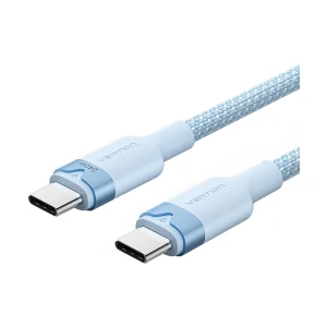 Vention TRISH USB 2.0 Type-C Male to Male, 2 Meter, Blue Braided Charging & Data Cable #TRISH