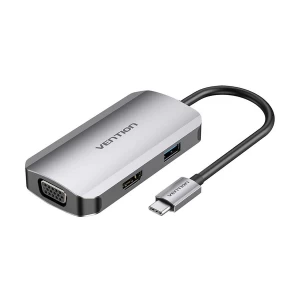 Vention TOAHB Type-C Male to HDMI, VGA, USB 3.0, PD Gray Converter #TOAHB
