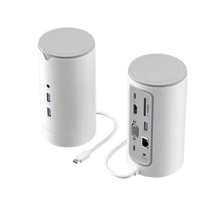 Vention TPHWC-EU Type-C Male to Tri USB, Type-C, HDMI, VGA, TF, SD, LAN, 3.5mm, DC & PD Female, White Converter #TPHWC-EU